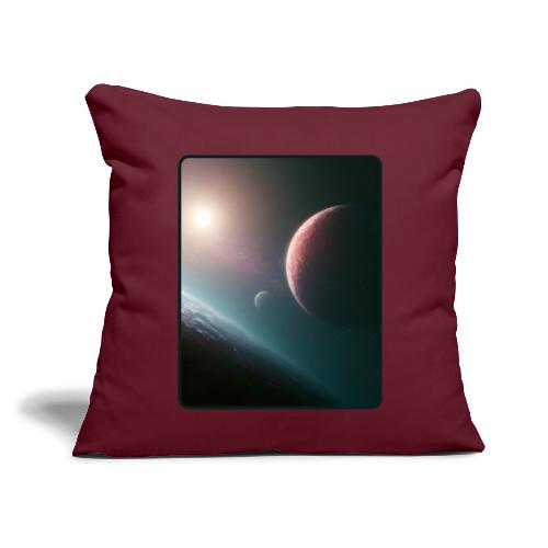 Deep Space Planet Horizon Art - Throw Pillow Cover 17.5” x 17.5”