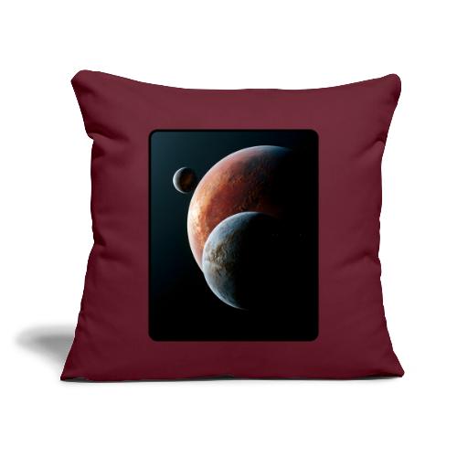 Three Planets Deep Space Design - Throw Pillow Cover 17.5” x 17.5”