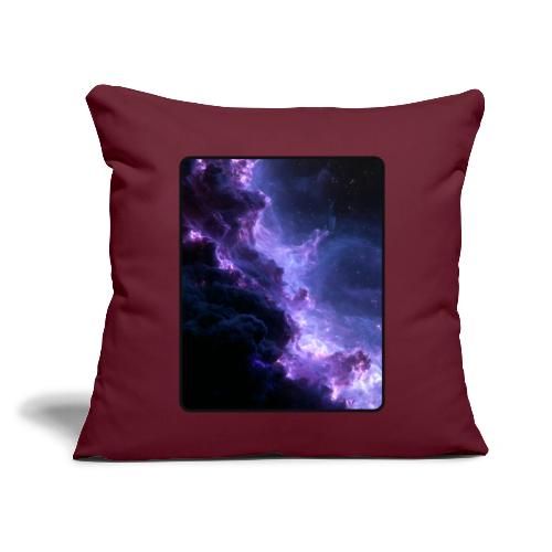 Purple Nebula Space Design - Throw Pillow Cover 17.5” x 17.5”