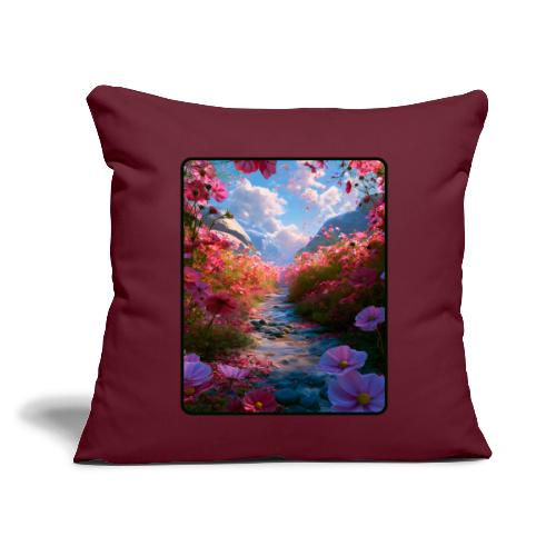 Dreamy Cosmos Valley Landscape Art - Throw Pillow Cover 17.5” x 17.5”