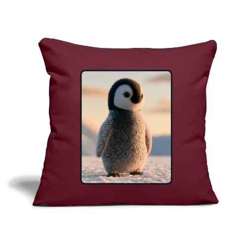 Cute Penguin Chick Sunrise Design - Throw Pillow Cover 17.5” x 17.5”