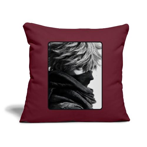 Battle-Worn Ninja Portrait - Throw Pillow Cover 17.5” x 17.5”