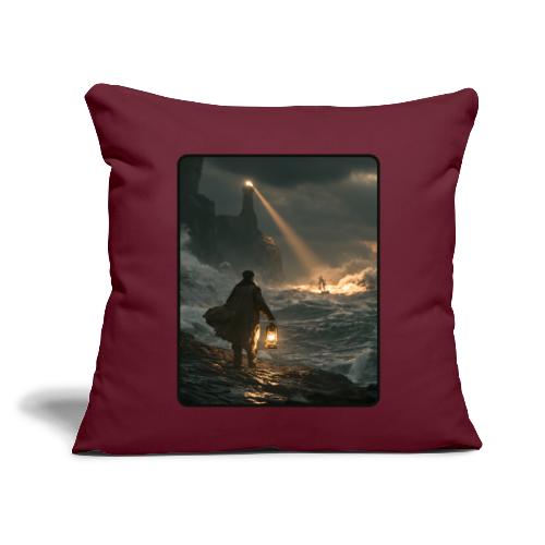 The Lone Lightkeeper's Beacon - Throw Pillow Cover 17.5” x 17.5”