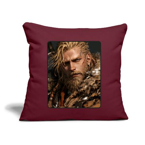 Battle-Scarred Viking Warrior - Throw Pillow Cover 17.5” x 17.5”