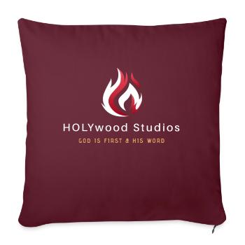 HOLYwood Studios Apparel and Accessories - Throw Pillow Cover 17.5” x 17.5” - burgundy - Front