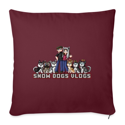 Snow Dogs Vlogs Block Version - Throw Pillow Cover 17.5” x 17.5”