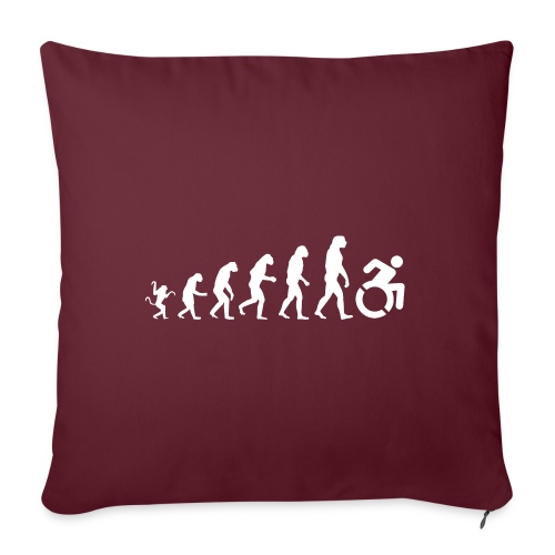 Wheelchair evolution, from walking to wheelchair - Throw Pillow Cover 17.5” x 17.5”