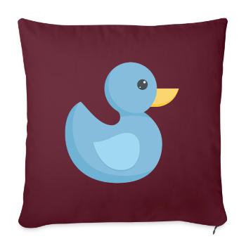 Duckie Collections - Throw Pillow Cover 17.5” x 17.5” - burgundy - Front