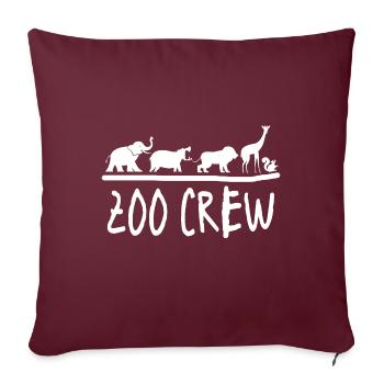 Zoo Crew - Throw Pillow Cover 17.5” x 17.5” - burgundy - Front