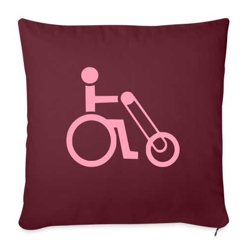 Wheelchair user with handbike - Throw Pillow Cover 17.5” x 17.5”