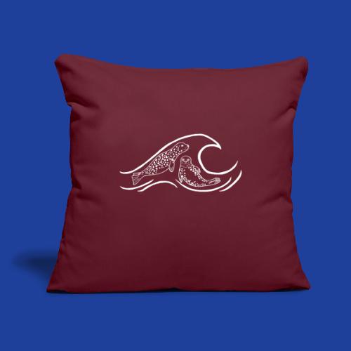Seal Wave (Front) MMoME.org (Back) - Throw Pillow Cover 17.5” x 17.5”