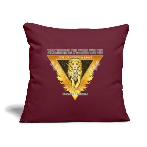 Lion Saint Gold front - White back - Throw Pillow Cover 17.5” x 17.5”