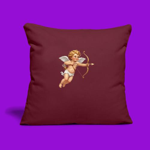 Cupid with twohearts set - Throw Pillow Cover 17.5” x 17.5”