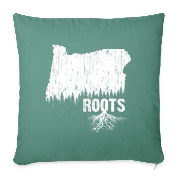 Roots - Oregon (Rustic) - Throw Pillow Cover 17.5” x 17.5” - cypress green - Front