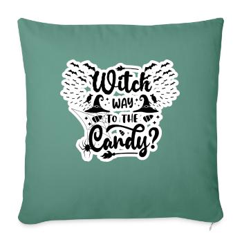 Witch Candy - Throw Pillow Cover 17.5” x 17.5” - cypress green - Front
