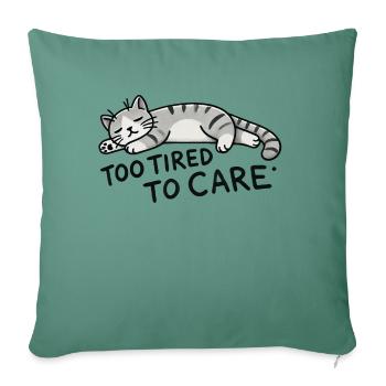 Sleepy Attitude - Throw Pillow Cover 17.5” x 17.5” - cypress green - Front