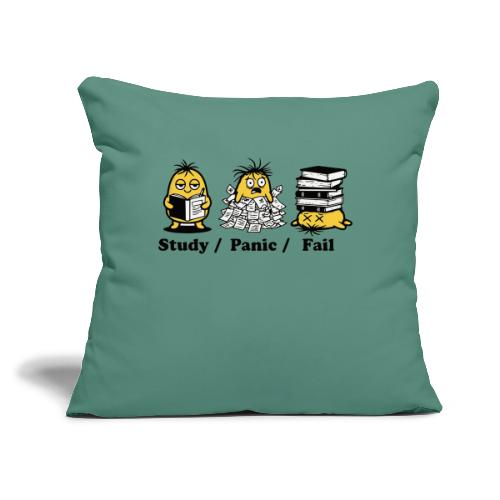 Funny Student Study Panic Fail Back To School - Throw Pillow Cover 17.5” x 17.5”