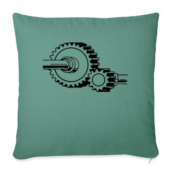 Gears - Throw Pillow Cover 17.5” x 17.5” - cypress green - Front