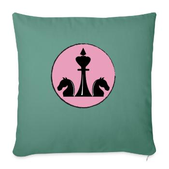 Mind Game - Throw Pillow Cover 17.5” x 17.5” - cypress green - Front