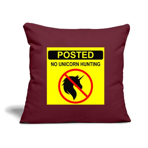 Posted Unicorn Hunting 3color - Throw Pillow Cover 17.5” x 17.5”