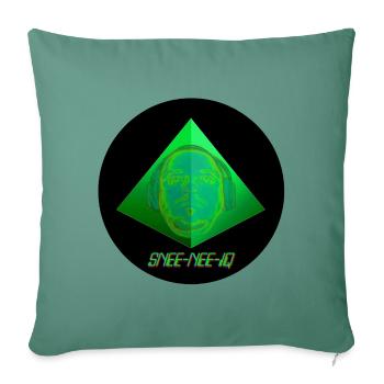 Sneeramid Head - Throw Pillow Cover 17.5” x 17.5” - cypress green - Front