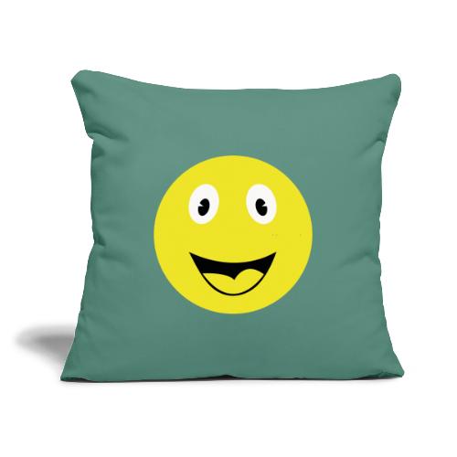 Yellow Happy Face Print - Throw Pillow Cover 17.5” x 17.5”