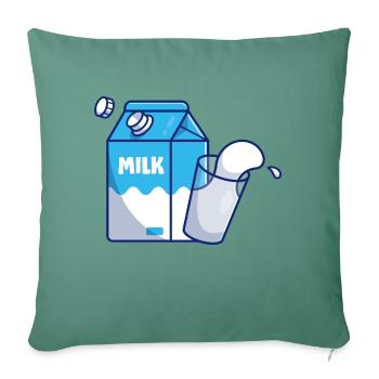 Milk Milk Box And Glass - Throw Pillow Cover 17.5” x 17.5” - cypress green - Front