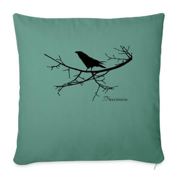 raven nevermore - Throw Pillow Cover 17.5” x 17.5” - cypress green - Front