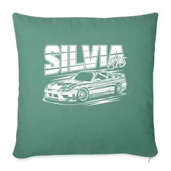 Silvia S15abcdabcdabcdwhite Print - Throw Pillow Cover 17.5” x 17.5” - cypress green - Front