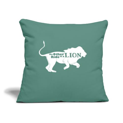 My Other Ride Is a Lion Silhouette White - Throw Pillow Cover 17.5” x 17.5”