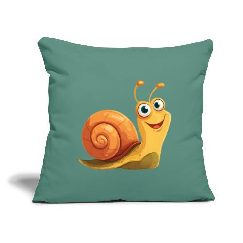 Happy Cartoon Snail with a Smile - Throw Pillow Cover 17.5” x 17.5”