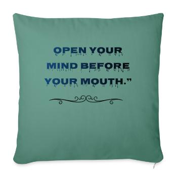 Minded - Throw Pillow Cover 17.5” x 17.5” - cypress green - Front
