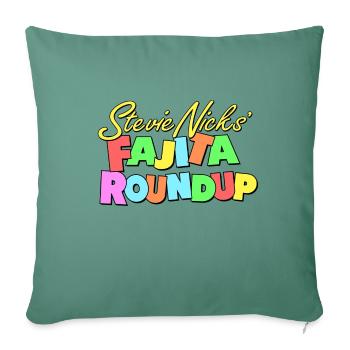 Stevie Nicks Fajita Roundup Logo Only Snl By Kelly - Throw Pillow Cover 17.5” x 17.5” - cypress green - Front