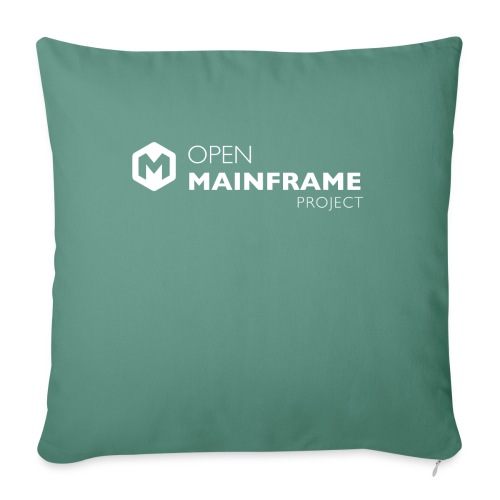Open Mainframe Project - White Logo - Throw Pillow Cover 17.5” x 17.5”