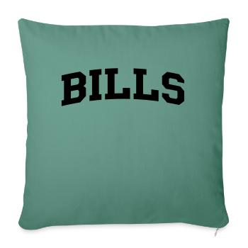 Bills-block - Throw Pillow Cover 17.5” x 17.5” - cypress green - Front