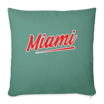Miami Red Font - Throw Pillow Cover 17.5” x 17.5” - cypress green - Front