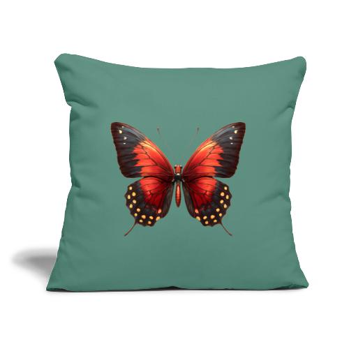 Bright Red, Black, and Yellow Butterfly - Throw Pillow Cover 17.5” x 17.5”