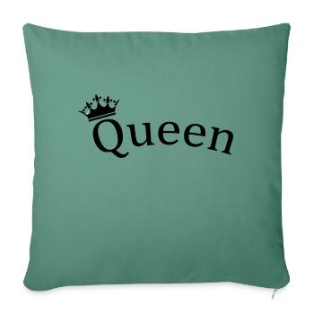 Queen print - Throw Pillow Cover 17.5” x 17.5” - cypress green - Front