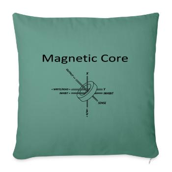 Magnetic Core Memory Cell - Throw Pillow Cover 17.5” x 17.5” - cypress green - Front