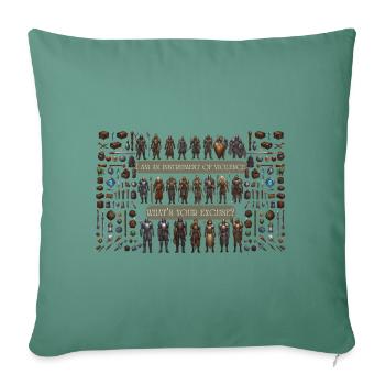 RPG Class selection - Throw Pillow Cover 17.5” x 17.5” - cypress green - Front