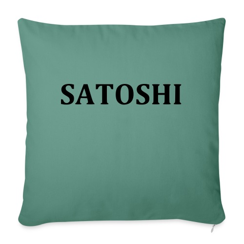 Satoshi only the name stroke - Throw Pillow Cover 17.5” x 17.5”