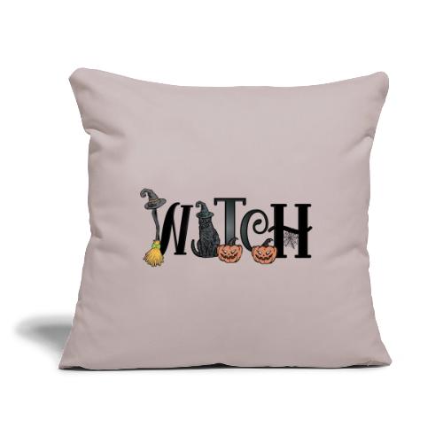Witch Script - Throw Pillow Cover 17.5” x 17.5”