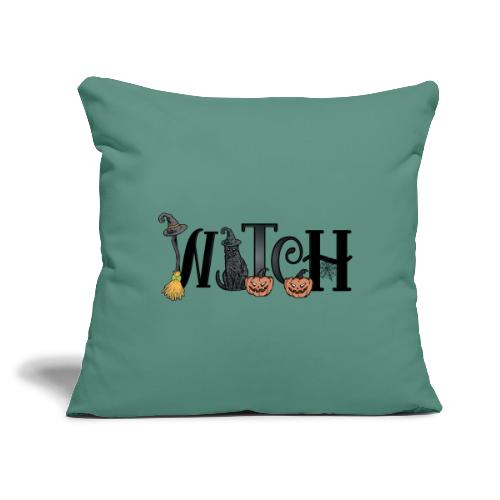 Witch Script - Throw Pillow Cover 17.5” x 17.5”