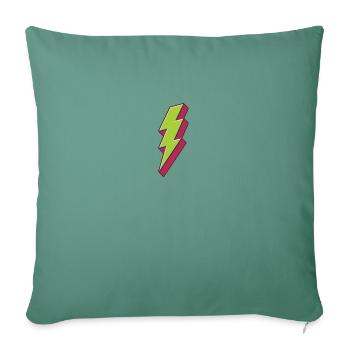 Green Lightning Bolt - Throw Pillow Cover 17.5” x 17.5” - cypress green - Front