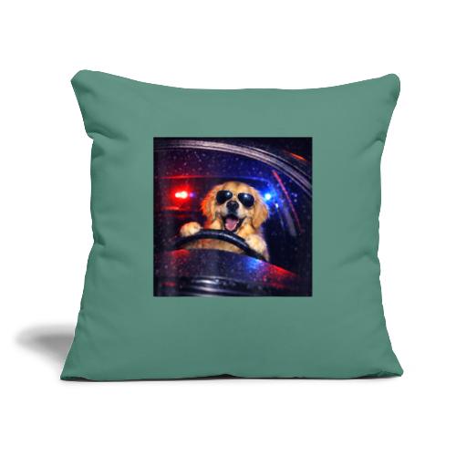Funny Police Golden Retriever Meme Tee - Throw Pillow Cover 17.5” x 17.5”