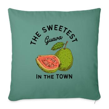The Sweetest Guava In The Town - Throw Pillow Cover 17.5” x 17.5” - cypress green - Front