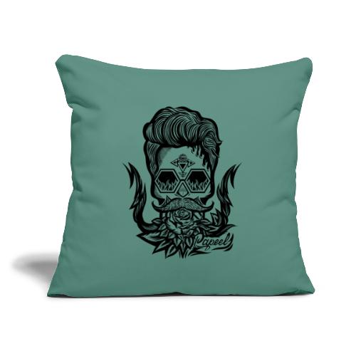 Papeel Skull Rofire - Black - Throw Pillow Cover 17.5” x 17.5”