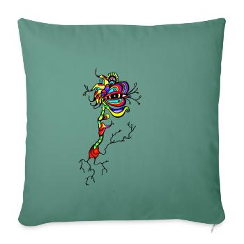 AliEn FlOWeR444 - Throw Pillow Cover 17.5” x 17.5” - cypress green - Front