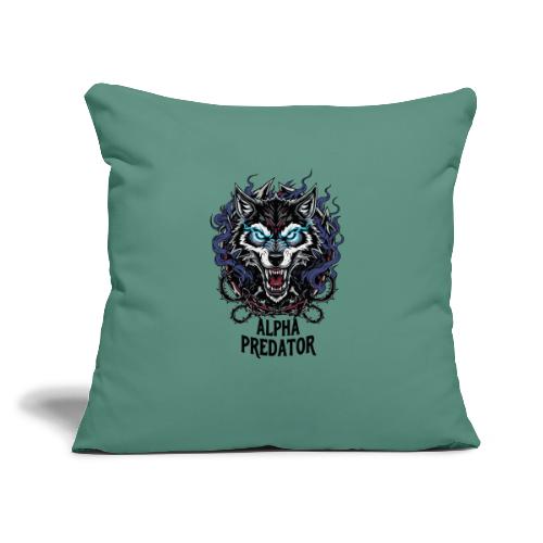 Alpha Predator Wolf Fierce Neon Eyes - Throw Pillow Cover 17.5” x 17.5”