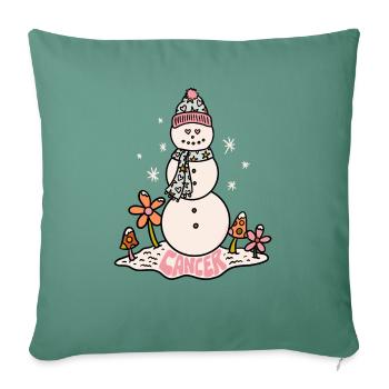 Cancer Zodiac Snowman - Throw Pillow Cover 17.5” x 17.5” - cypress green - Front